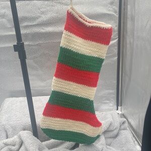 Striped Knit Christmas Stocking